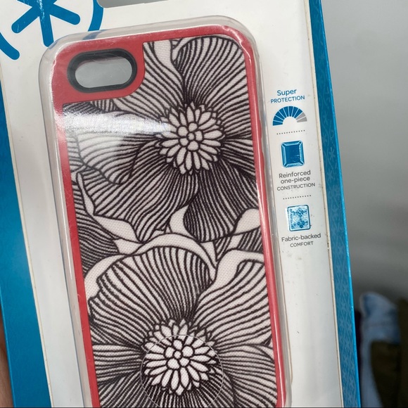 NWT Speck FabShell Floral Black Red Phone Case IPhone 5/5s - Picture 5 of 5